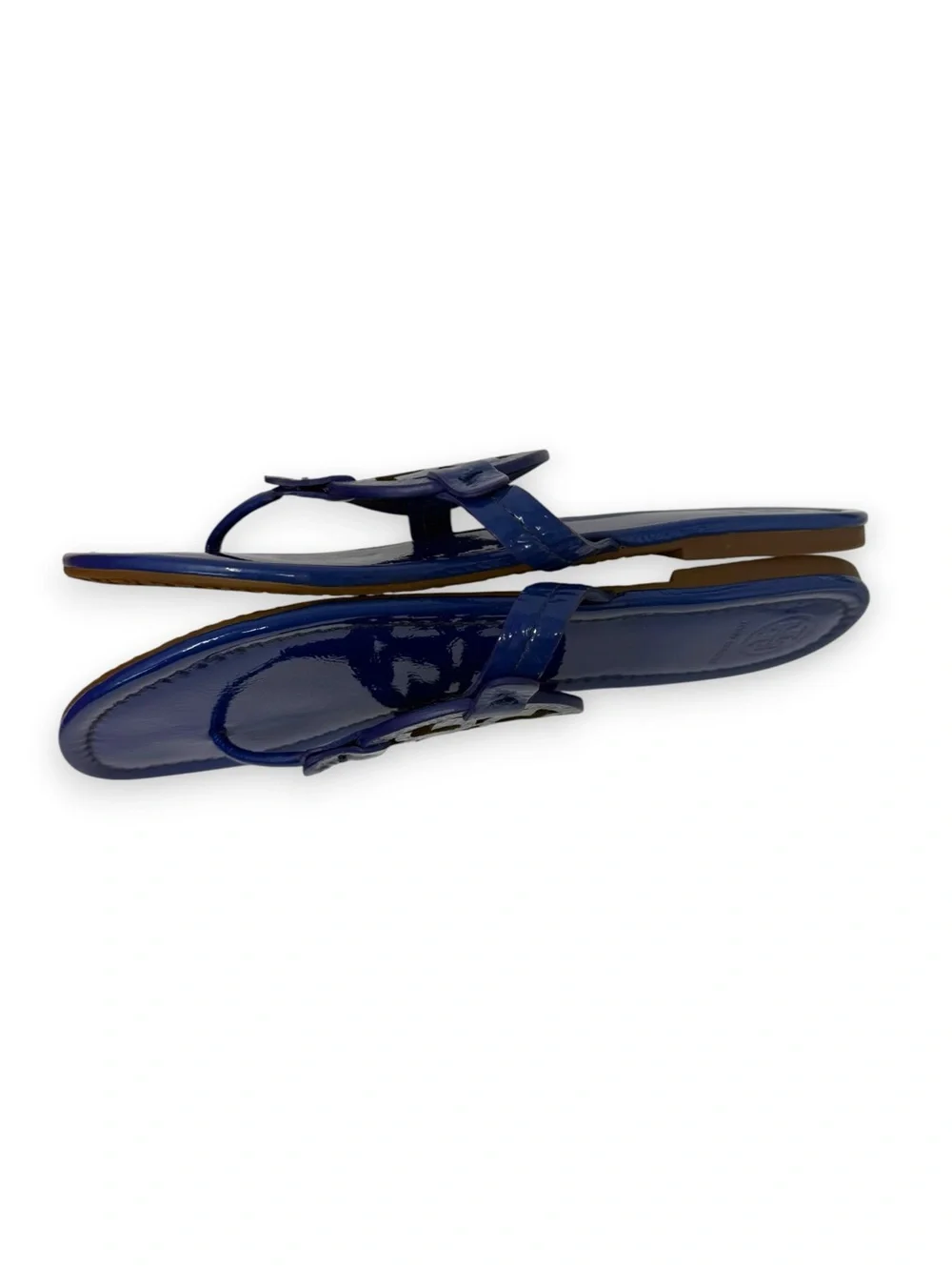 Tory Burch Nautical Blue Patent Leather Miller Thong Sandals 9 Women’s